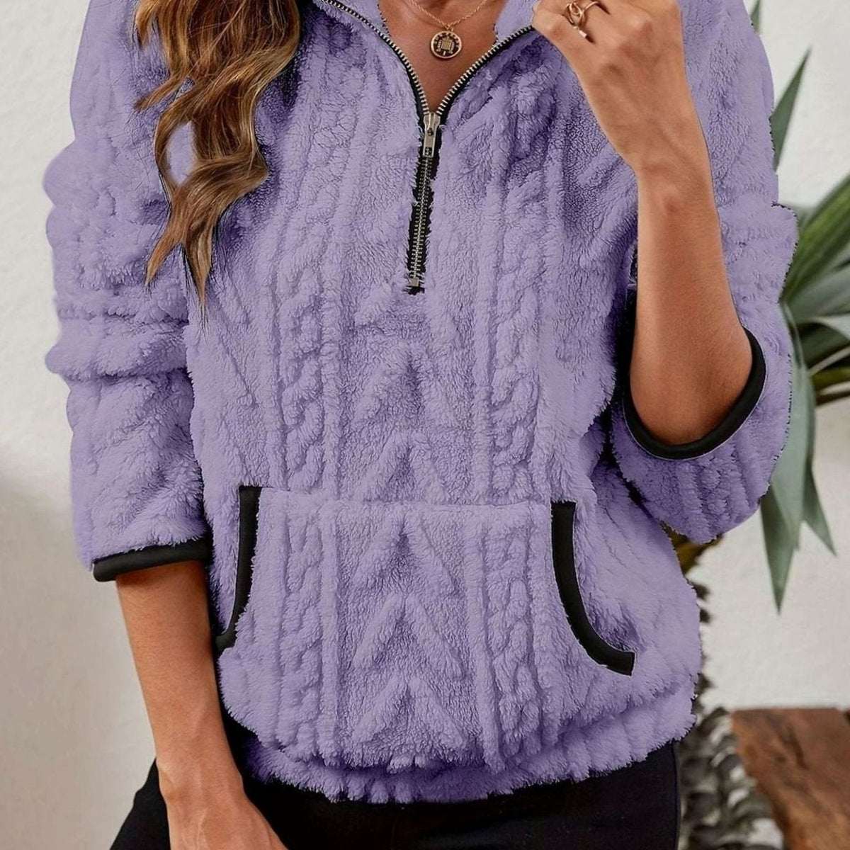 Evelyn | Textured Half-Zip Fleece