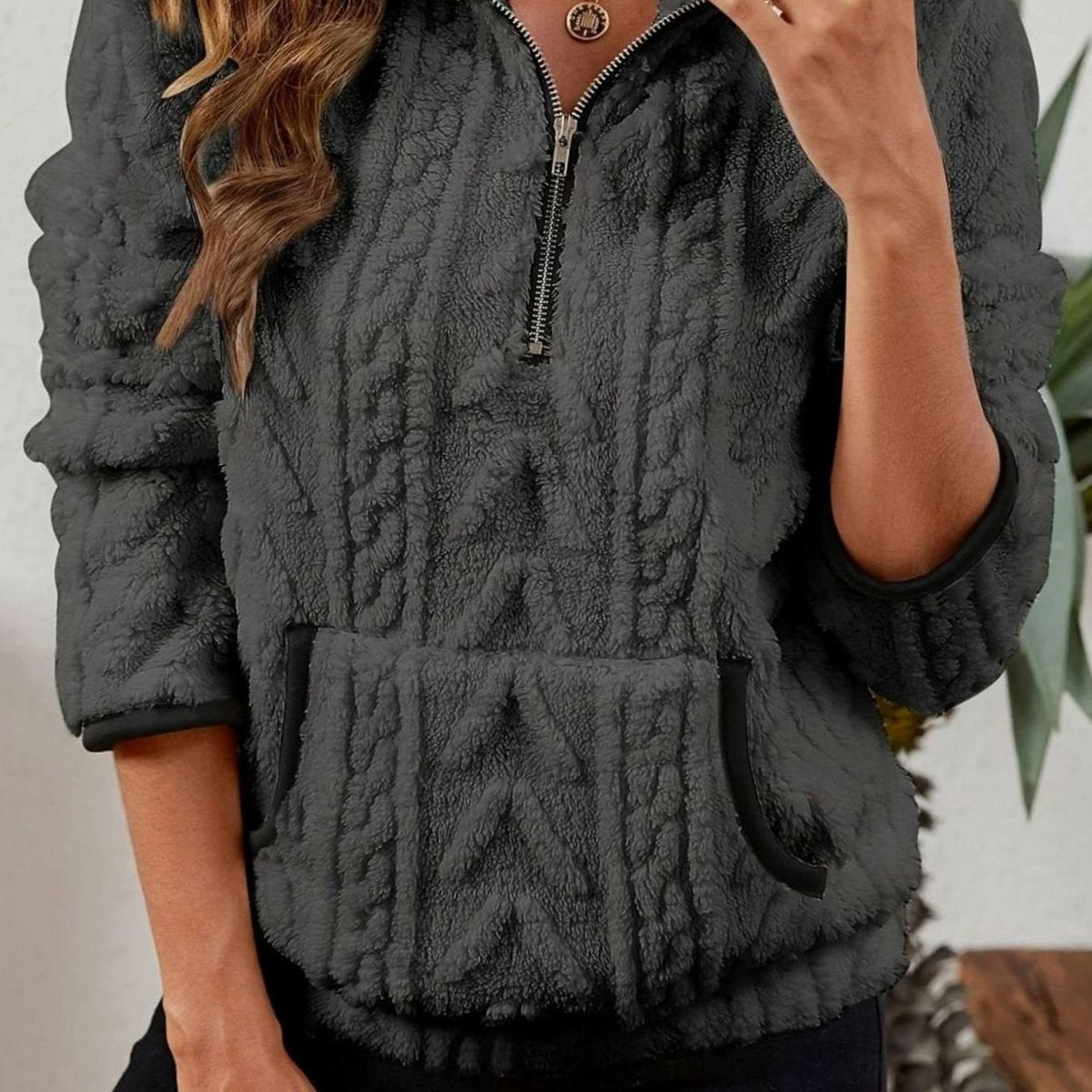 Evelyn | Textured Half-Zip Fleece