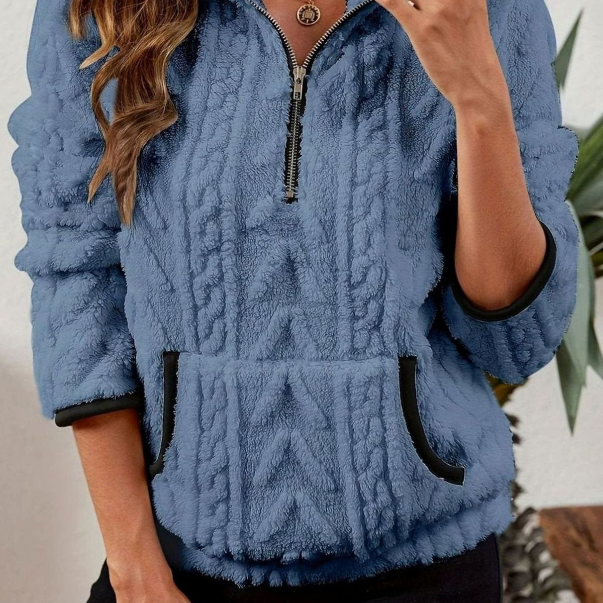 Evelyn | Textured Half-Zip Fleece